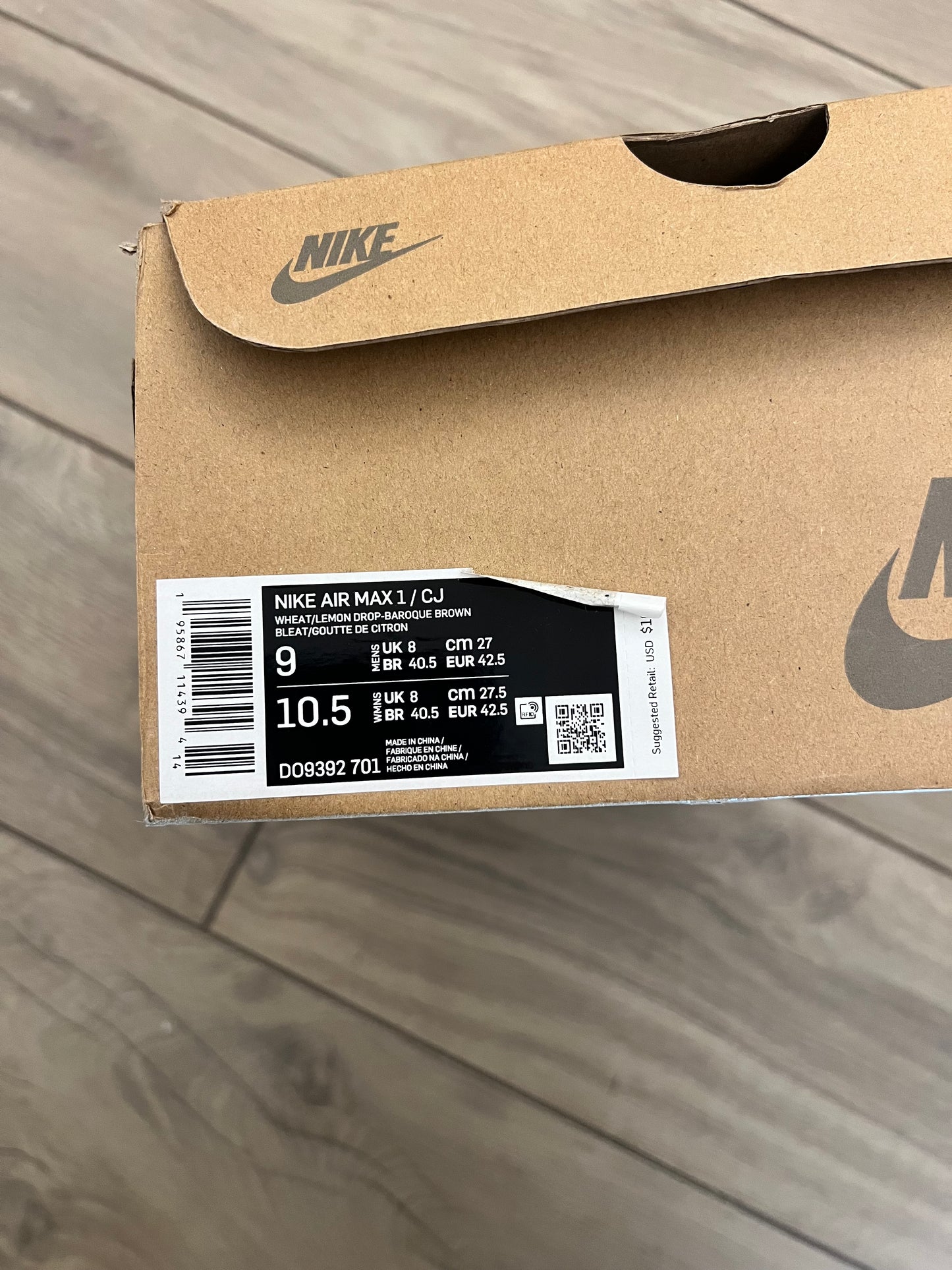 Air Max 1 Travis Scott “Wheat” - taglia 42,5 used