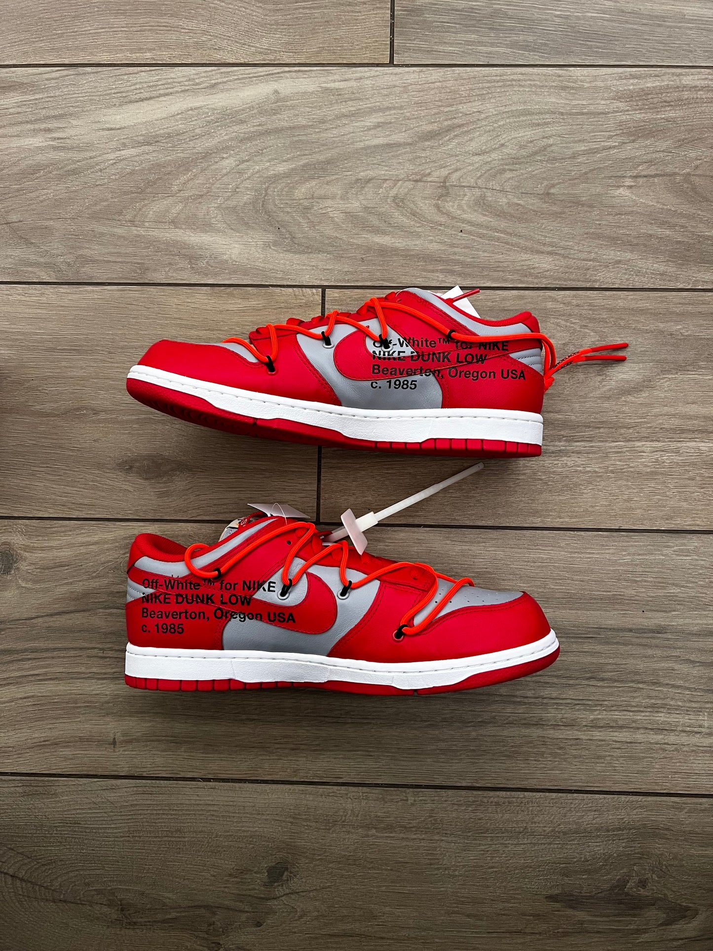 Dunk Low Off White University Red - brand new