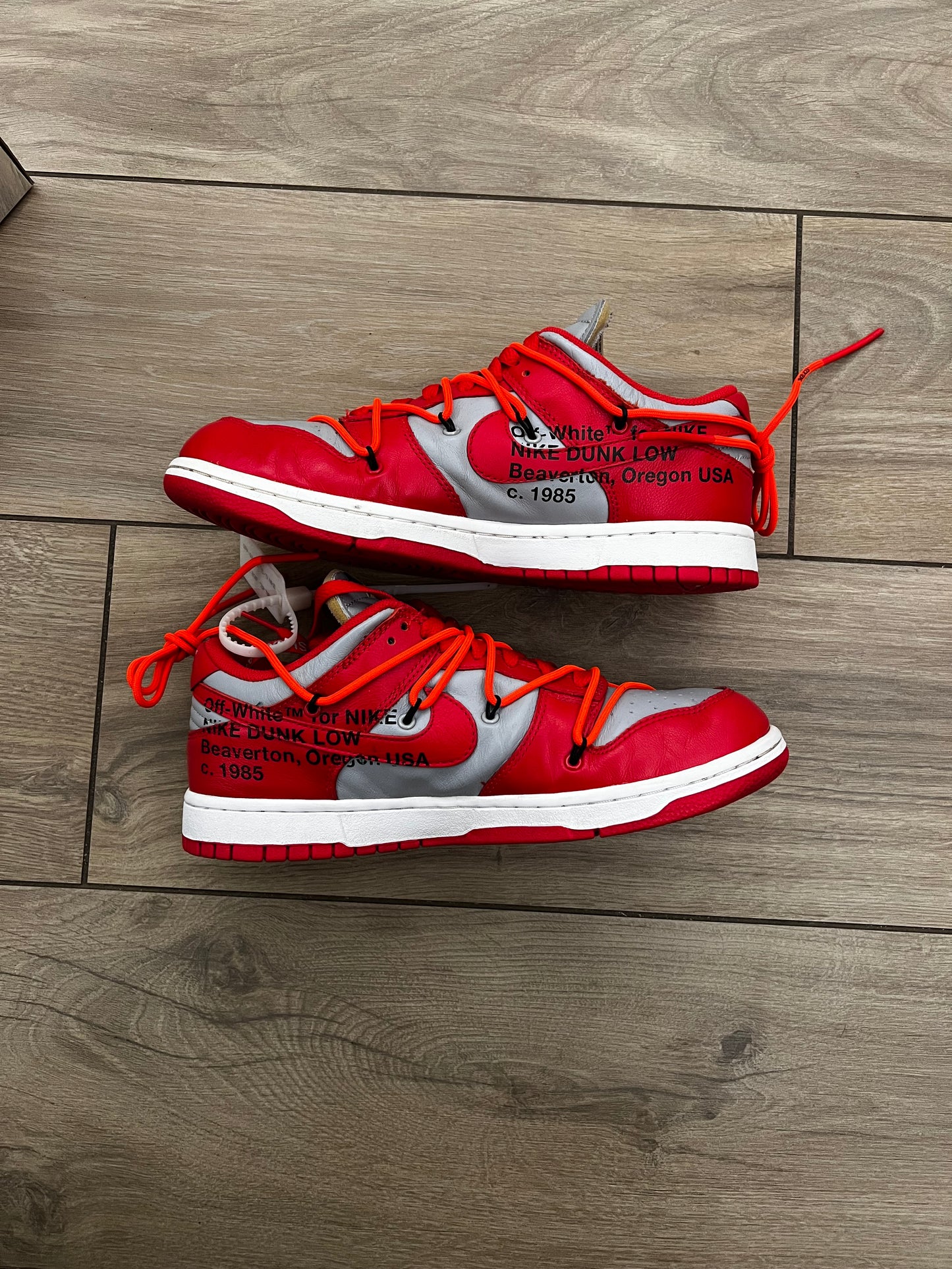 Dunk Low Off White University Red - taglia 43 used