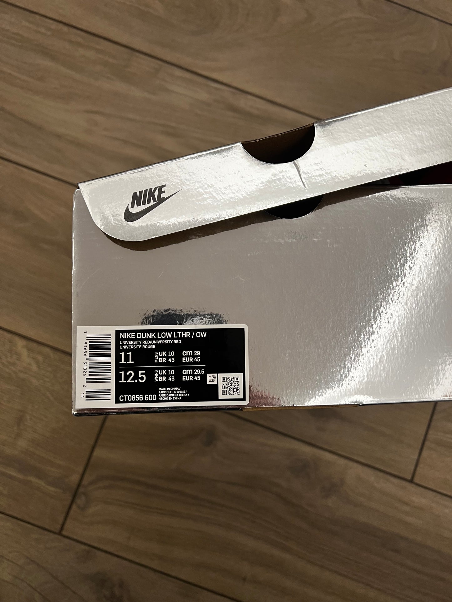 Dunk Low Off White University Red - brand new